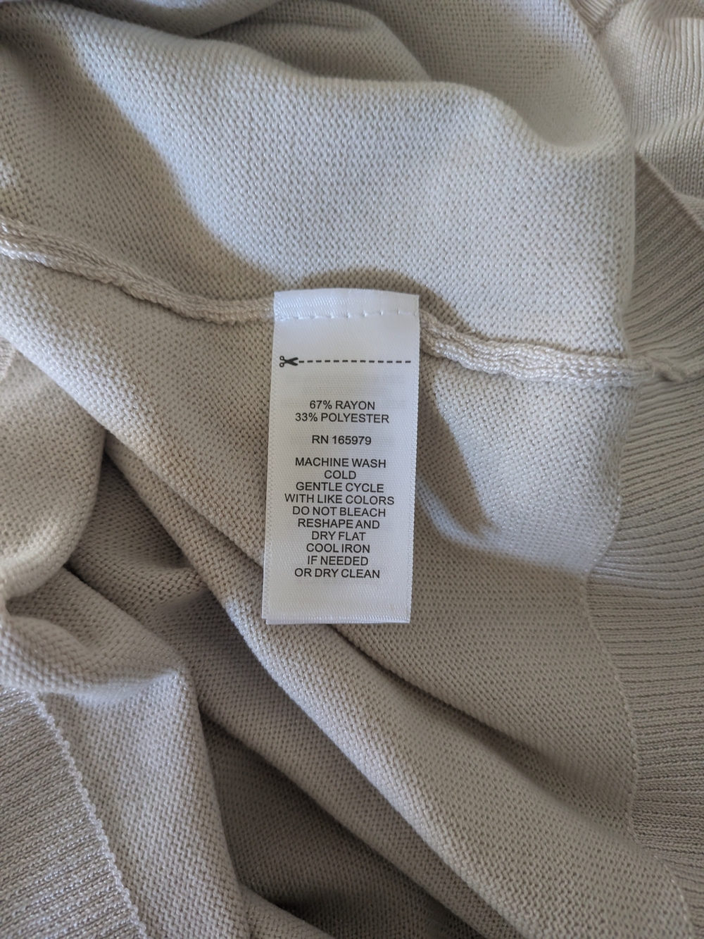 Light Beige Crewneck Women’s Sweater by Melissa Paige New w Tags - Picture 6 of 8